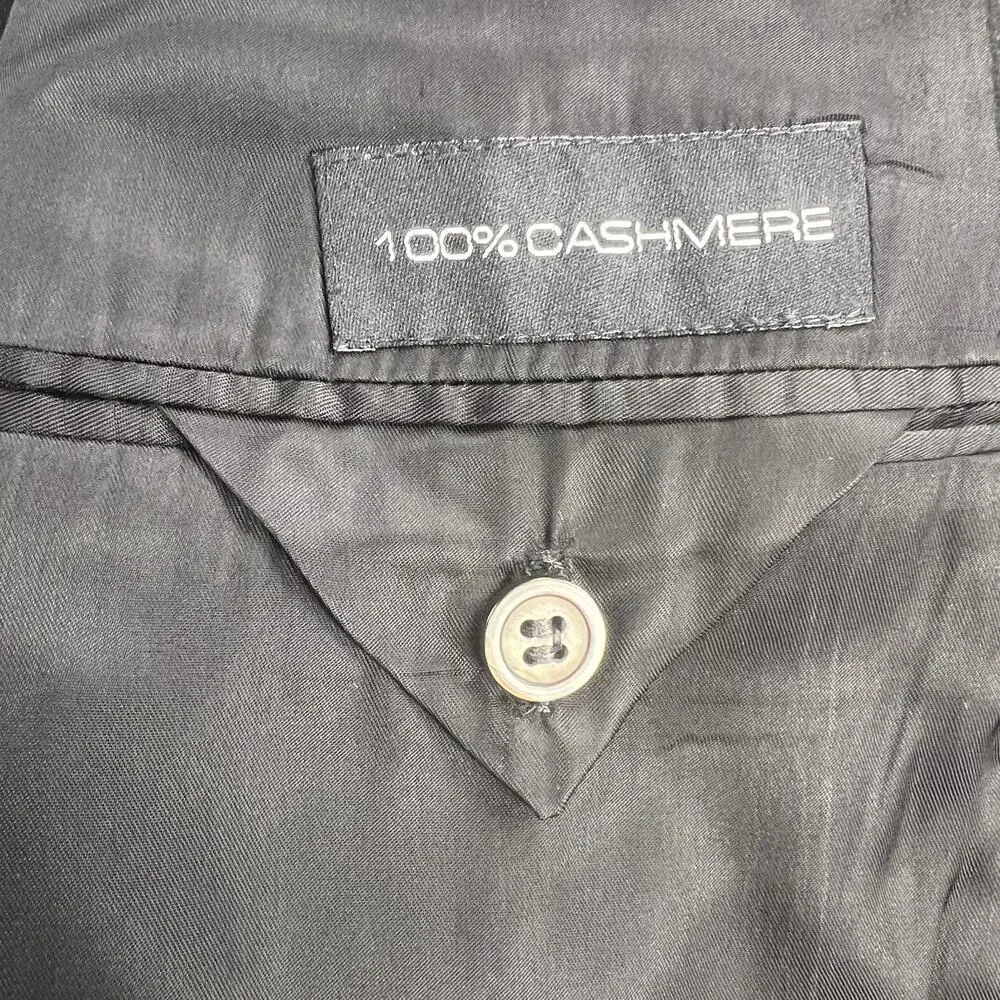 Bill Blass Menswear 100% Cashmere Black Sport Coat Blazer Jacket Luxury Size 48L